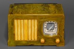 Swirled Catalin &rsquo;Vertical Grill&rsquo; Motorola 52 Radio - Green + Yellow